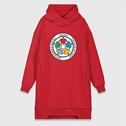 Женское худи-платье Judo Federation, цвет: красный