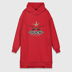 Женское худи-платье Duck hunter, цвет: красный
