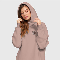 Женское худи-платье Физика Атом, цвет: пыльно-розовый — фото 2