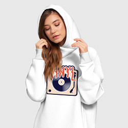 Женское худи-платье Винил Vinyl DJ, цвет: белый — фото 2
