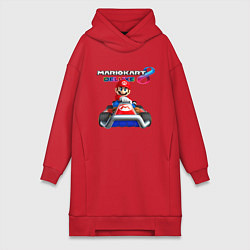Женское худи-платье Марио крутой гонщик, цвет: красный