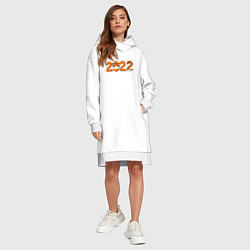 Женское худи-платье Год Тигра - 2022, цвет: белый — фото 2