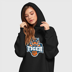 Женское худи-платье Tiger Basketball, цвет: черный — фото 2
