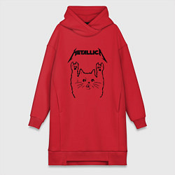 Женское худи-платье METALLICA МЕТАЛЛИКА, цвет: красный