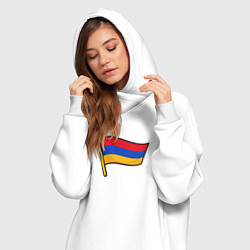 Женское худи-платье Флаг Армении, цвет: белый — фото 2