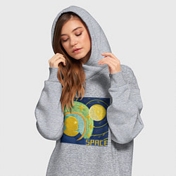 Женское худи-платье Space Oddity 42, цвет: меланж — фото 2