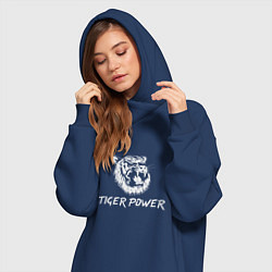 Женское худи-платье Power of Tiger, цвет: тёмно-синий — фото 2