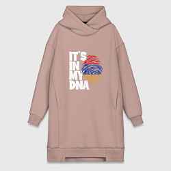 Женское худи-платье ДНК - Армения, цвет: пыльно-розовый
