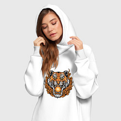 Женское худи-платье Magic - Tiger, цвет: белый — фото 2