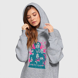 Женское худи-платье Игра в кальмара все в сборе, цвет: меланж — фото 2