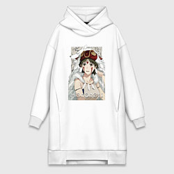 Женское худи-платье Princеss mononoke, цвет: белый