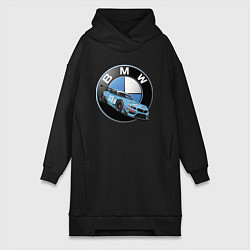 Женское худи-платье BMW самая престижная марка автомобиля, цвет: черный