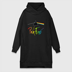 Женское худи-платье PINK FLOYD COLOR LOGO, цвет: черный