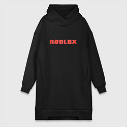 Женская толстовка-платье Roblox logo red роблокс логотип красный