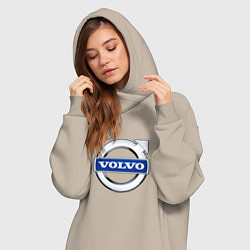 Женское худи-платье Volvo, логотип, цвет: миндальный — фото 2