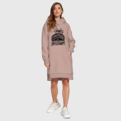 Женское худи-платье System of a Down мухоморы, цвет: пыльно-розовый — фото 2
