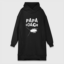 Женское худи-платье Papa roach Таракан, цвет: черный