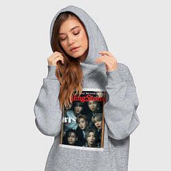 Женское худи-платье BTS БТС на обложке журнала, цвет: меланж — фото 2