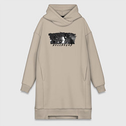 Женское худи-платье Существа Hellbound, цвет: миндальный