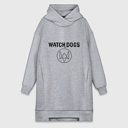 Женское худи-платье Watch Dogs, цвет: меланж