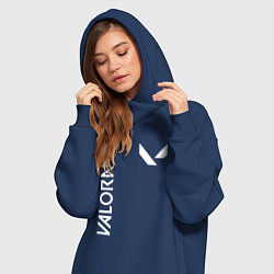 Женское худи-платье Valorant - Logo, цвет: тёмно-синий — фото 2