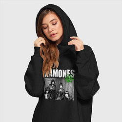 Женское худи-платье The Ramones Рамоунз, цвет: черный — фото 2