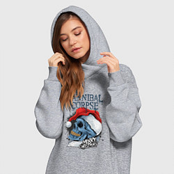 Женское худи-платье Cannibal Corpse Happy New Year, цвет: меланж — фото 2