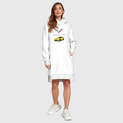 Женское худи-платье Chevrolet Corvette motorsport, цвет: белый — фото 2