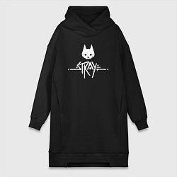 Женская толстовка-платье Stray: White Logo