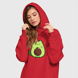 Женское худи-платье Avo cat o подмигивает, цвет: красный — фото 2