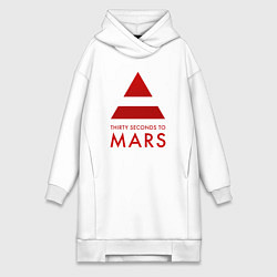 Женское худи-платье 30 Seconds to Mars - Рок, цвет: белый