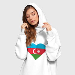 Женское худи-платье Сердце Азербайджана, цвет: белый — фото 2