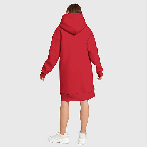 Женская толстовка-платье 9 грамм - Logo / Красный – фото 5