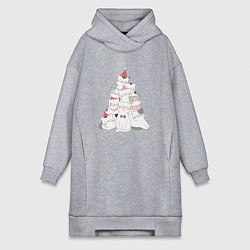 Женская толстовка-платье КОТОЁЛКА новый год