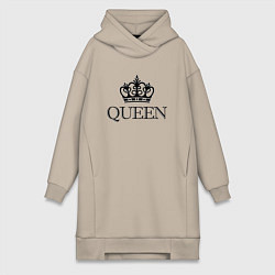 Женское худи-платье QUEEN ПАРНЫЕ Королева, цвет: миндальный