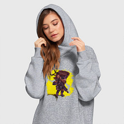 Женское худи-платье Big Boss whith gun, цвет: меланж — фото 2