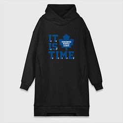 Женское худи-платье It is Toronto Maple Leafs Time, Торонто Мейпл Лифс, цвет: черный