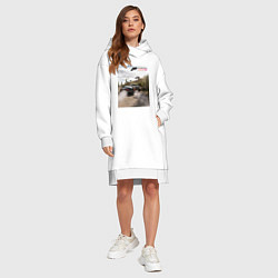 Женское худи-платье FORZA HORIZON 5 MUSTANG RTR, цвет: белый — фото 2