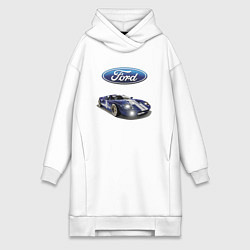 Женское худи-платье Ford Racing team, цвет: белый