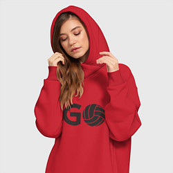 Женское худи-платье Go Volleyball, цвет: красный — фото 2