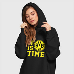 Женское худи-платье Borussia Dortmund Боруссия Дортмунд, цвет: черный — фото 2