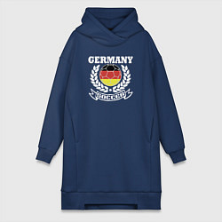 Женское худи-платье Футбол Германия, цвет: тёмно-синий