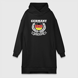Женское худи-платье Футбол Германия, цвет: черный