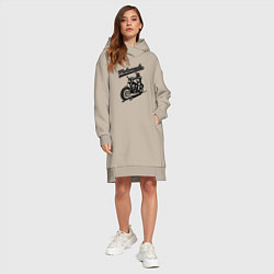 Женское худи-платье Motorcycle Cool rider, цвет: миндальный — фото 2