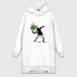 Женское худи-платье Banksy веган, цвет: белый