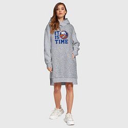 Женское худи-платье It Is New York Islanders Time Нью Йорк Айлендерс, цвет: меланж — фото 2