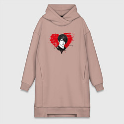 Женское худи-платье Кровь Виктора, цвет: пыльно-розовый