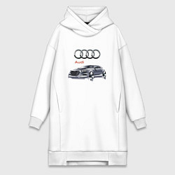 Женское худи-платье Audi Germany Car, цвет: белый