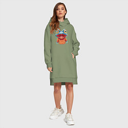 Женское худи-платье Большая лягушка, цвет: авокадо — фото 2