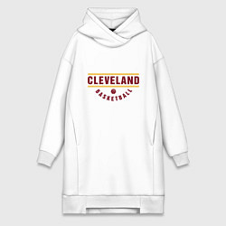 Женское худи-платье Cleveland - Basketball, цвет: белый